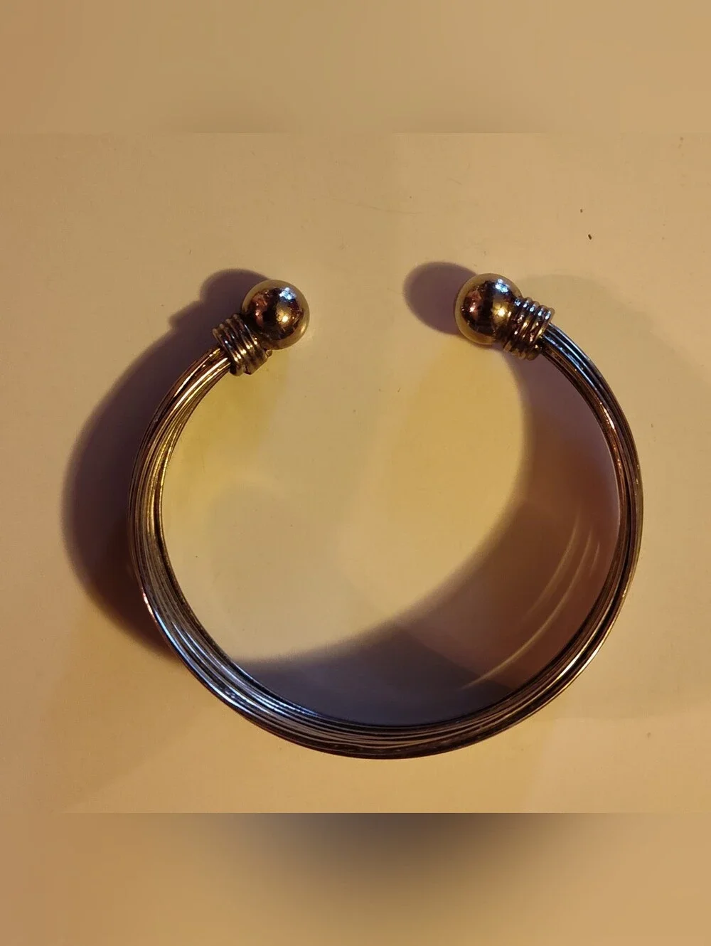 Multi-Strand Silver Tone Bangle Bracelet - Modern Stack